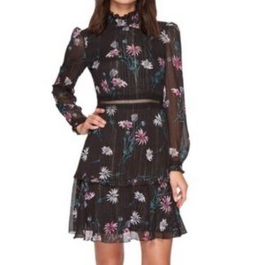 Donna Morgan long sleeve black floral dress. Size 2